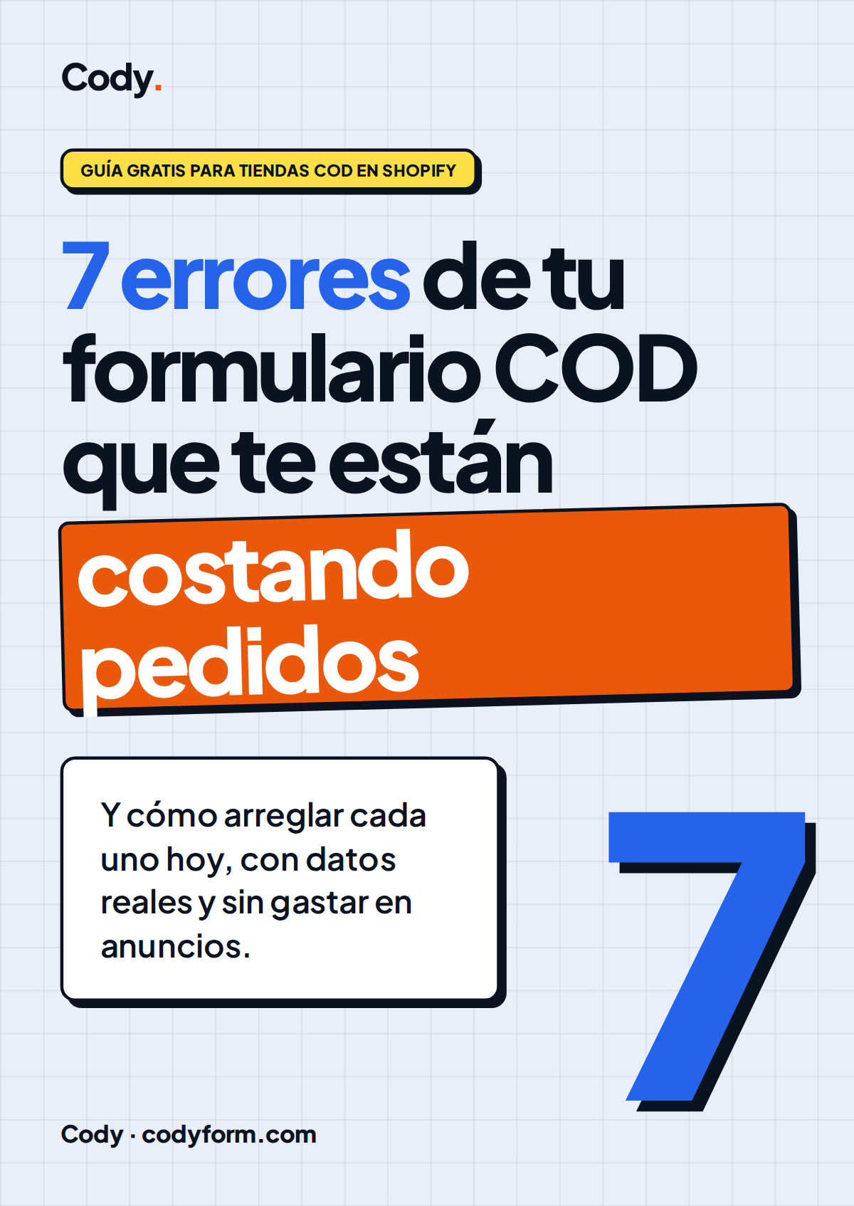 Portada de la guía: 7 errores de tu formulario COD que te están costando pedidos
